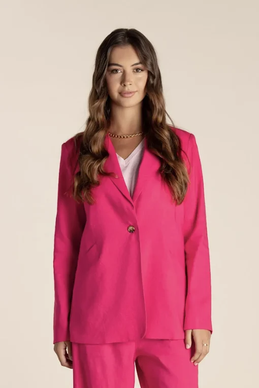 Linen Blazer - Raspberry - TT10
