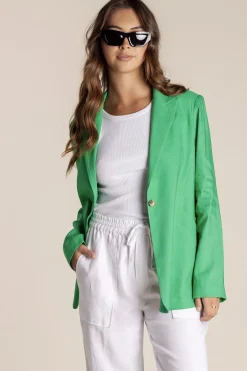 Linen Blazer - Sea Green - TT10