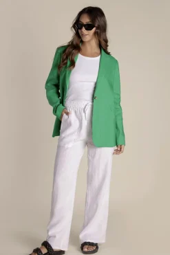Linen Blazer - Sea Green - TT10