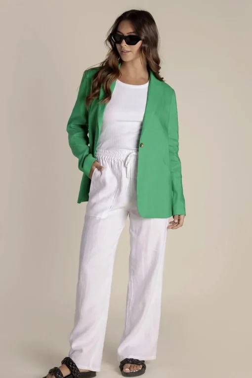 Linen Blazer - Sea Green - TT10
