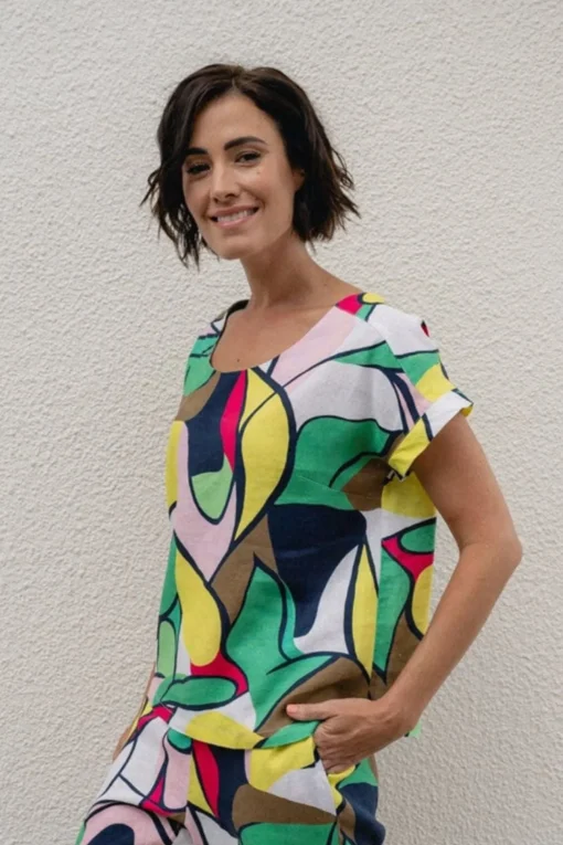 Linen Cap Sleeve Top - Pablo - SS30