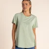 Logo Sequin Crew Tee - Avocado - TT53