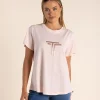 Logo Sequin Crew Tee - Soft Pink - TT53