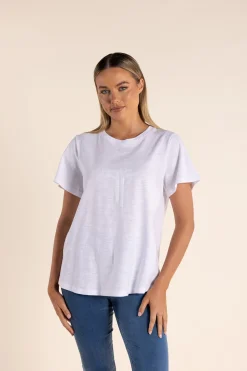Logo Sequin Crew Tee - White - TT53