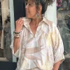 Lucy Print Top - Natural/Gold - CG48