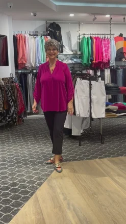 Magenta Kafton Nehru Tunic - PH29