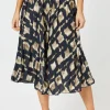 Marrakesh Pleat Skirt - Navy/Stone - HV32