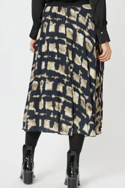 Marrakesh Pleat Skirt - Navy/Stone - HV32