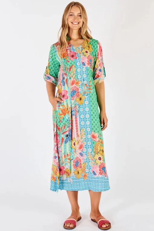 Miranda Midi Dress - Sea - LL7