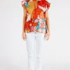 Mitzuki Ruffle Top - Red - LL41