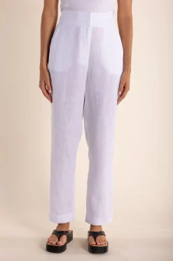 Monique Linen Pant - White - TT7