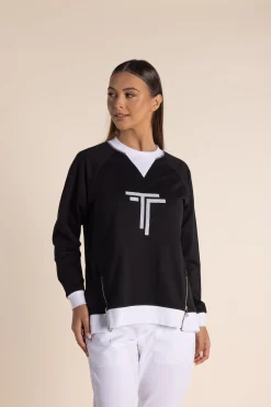 Naya Zip Sweat - Black / White - TT54