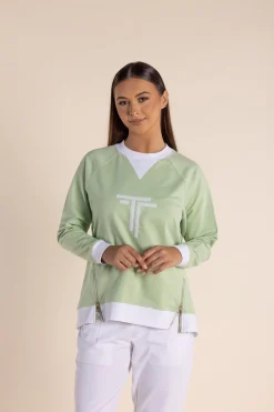 Naya Zip Sweat - Soft Green- TT54