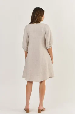 Neriah Linen Dress - Dune - OJ19