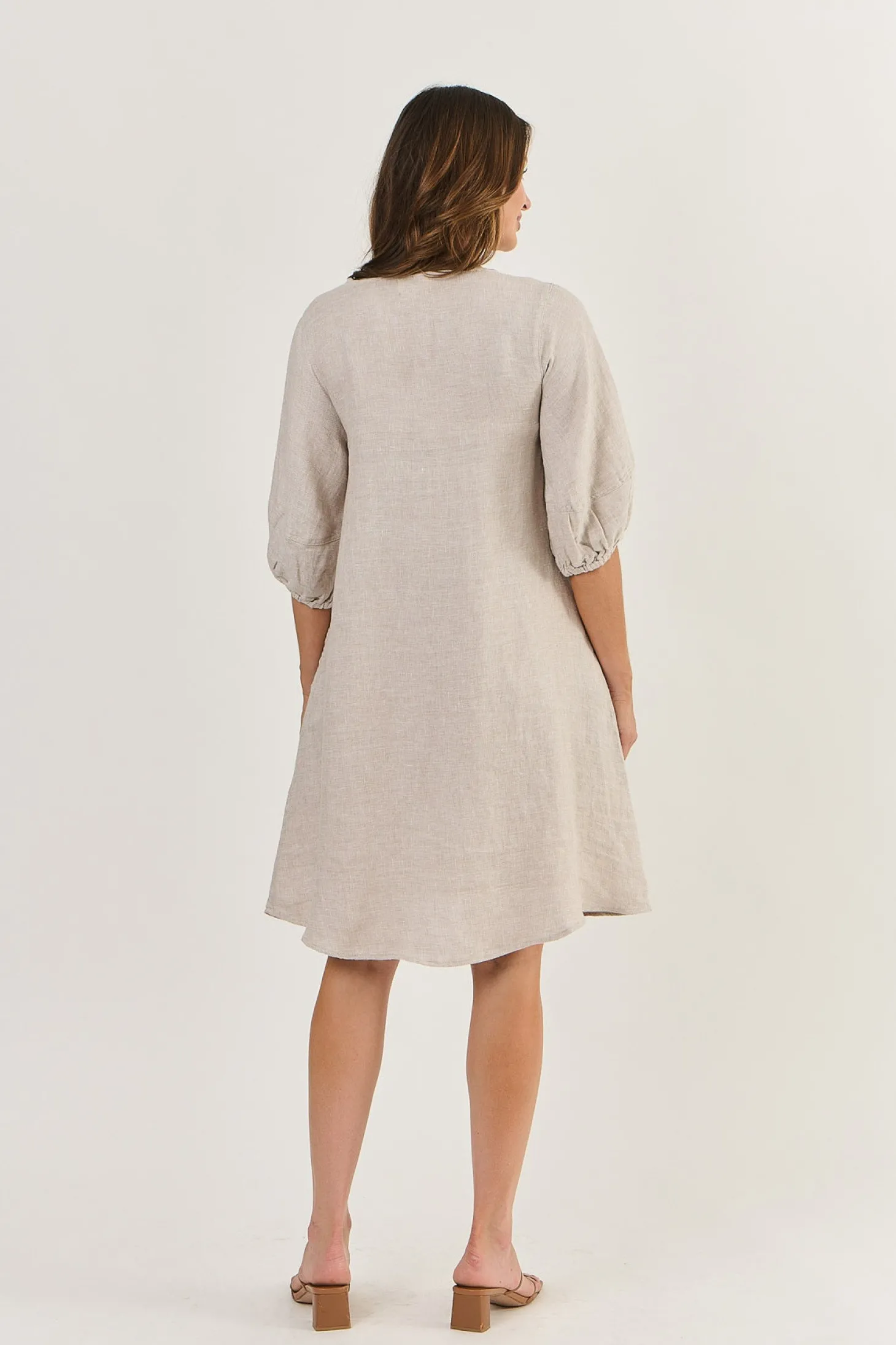 Neriah Linen Dress - Dune - OJ19