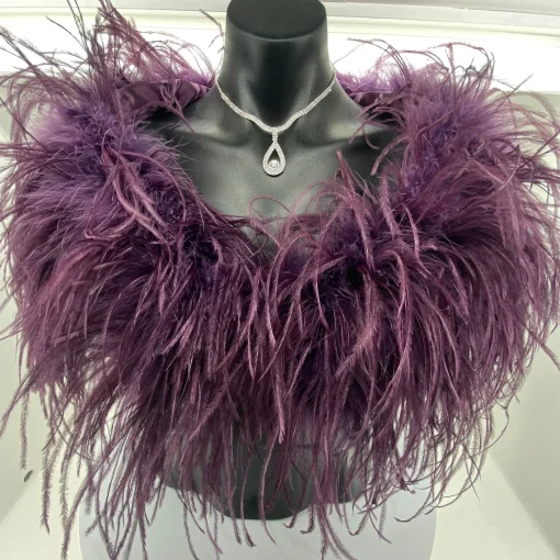 Ostrich Feather Shrug | Purple | FI2