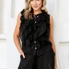 Parigi Linen Top - Black - FA31