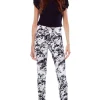 Petal Split Slim Pants | White Splashes | UP1