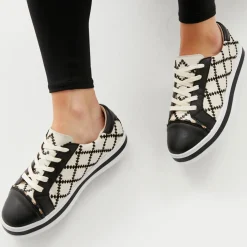 Pleat Sneaker - Black/Cream - AE19