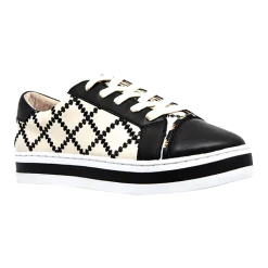 Pleat Sneaker - Black/Cream - AE19