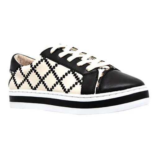 Pleat Sneaker - Black/Cream - AE19