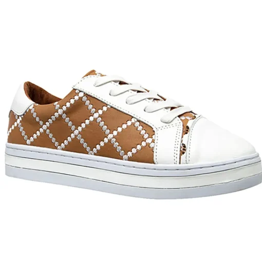 Pleat Sneaker - Camel/White - AE19