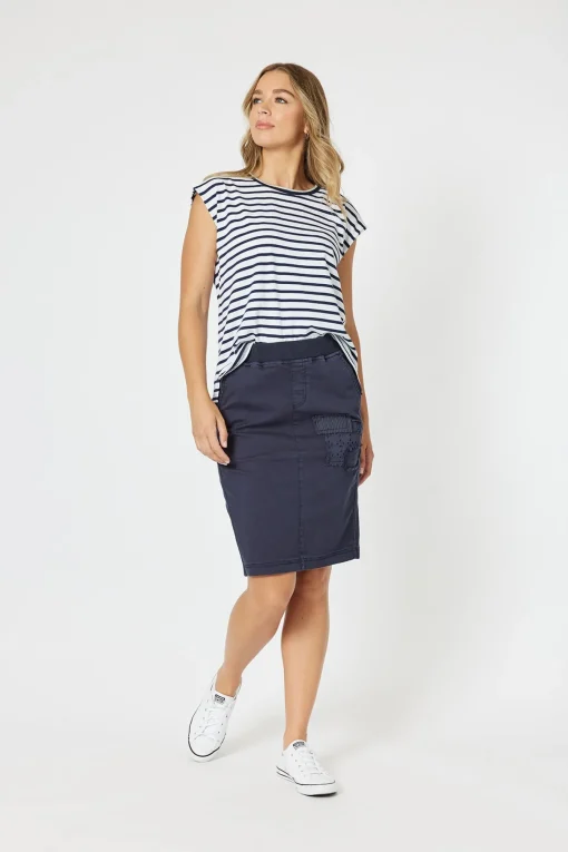 Portia Denim Skirt - Navy - TZ3
