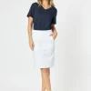 Portia Denim Skirt - White - TZ3