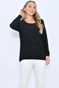 Presley Beaded Knit - Black- CC6