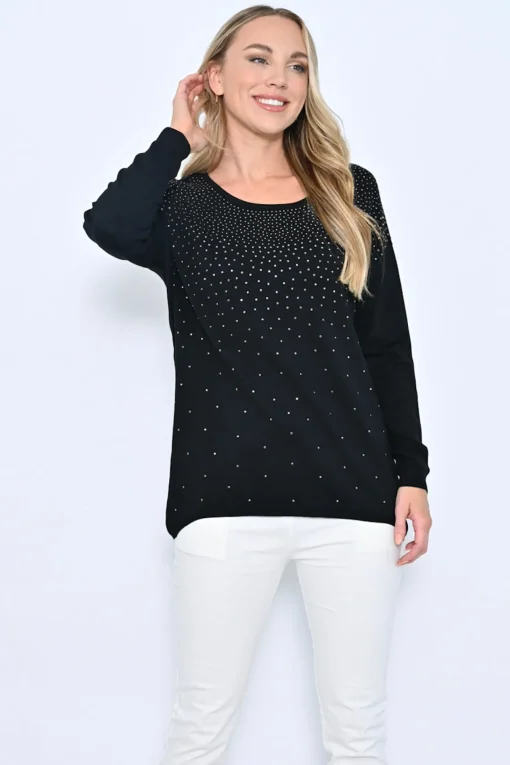 Presley Beaded Knit - Black- CC6