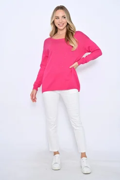 Presley Beaded Knit - Hot Pink- CC6