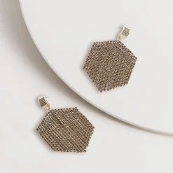 Rhinestone Waterfall Earrings - Topaz - SM1