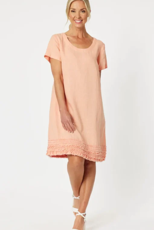 Ruffle Hem Dress - Mandarine - GS11