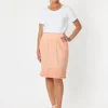 Ruffle Linen Skirt - Mandarine - GS22