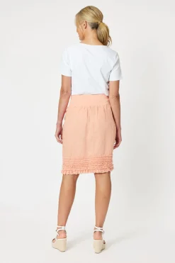 Ruffle Linen Skirt - Mandarine - GS22