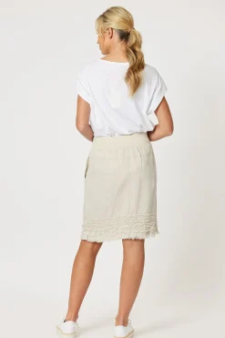 Ruffle Linen Skirt - Natural - GS22