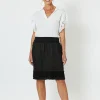 Ruffled Linen Skirt - Black - GS22