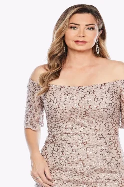 Scalloped Hem Embellished Dress | Pearl | JH10