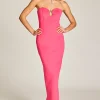 Serena Diamante Dress - Hot Pink - ROM23