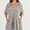 Shelly Cotton Dress - Caviar Pearl - N2