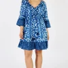 Shibori Shirred Dress - Indigo - LL40