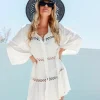 Shirt Lace Dress - White - FR6