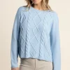 Shyla Cable Knit - Ice Blue - TT32