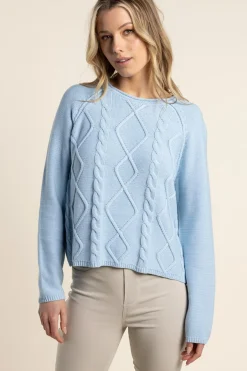 Shyla Cable Knit - Ice Blue - TT32