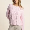 Shyla Cable Knit - Pale Pink - TT32