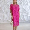 Sienna Lace Dress - Raspberry - TT14