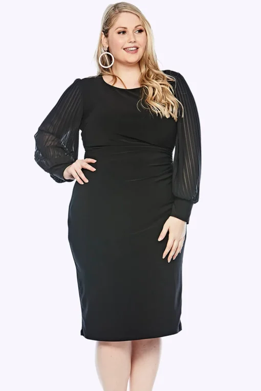Silhouette Shift Dress - Black - LJ10
