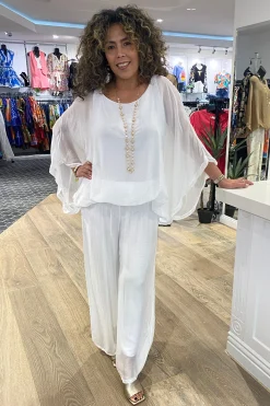 Silk Viscose Top - White - CG6