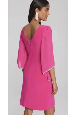Silky Knit Shift Dress - Shocking Pink - JR26