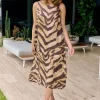 Sleeves Linen Dress - Wildcat - OJ21